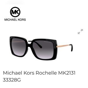 Michael Kors Rochelle MK2131 Embellished Black Dark Gray Radiant Sunglasses NWOT